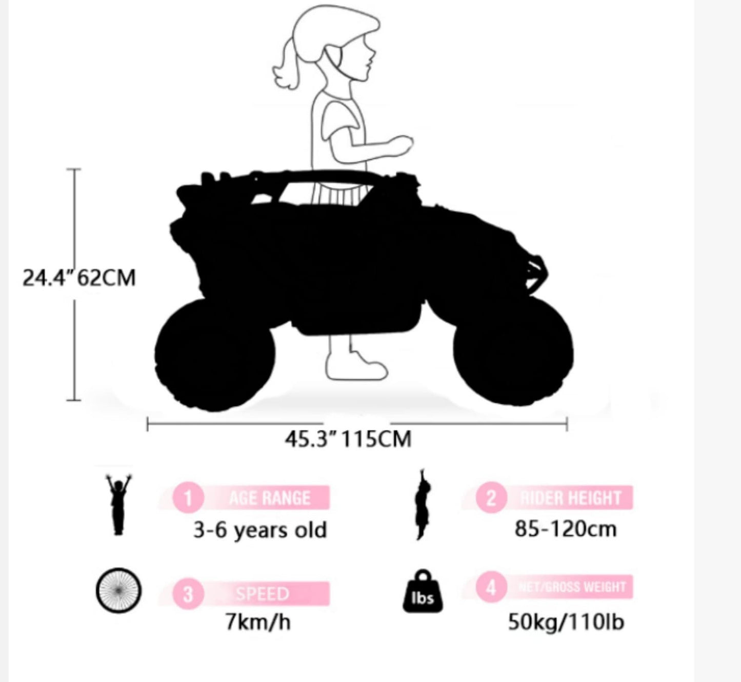 Buggy Électrique Tout-Terrain Enfant 12V – UTV 2 Places avec Télécommande et Suspensions