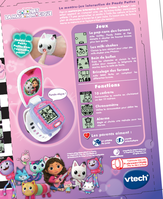 Montre-Jeu Interactive Pandy Pattes – Gabby et la Maison Magique VTech