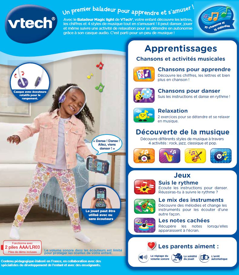 Baladeur Magic Light Bleu VTech