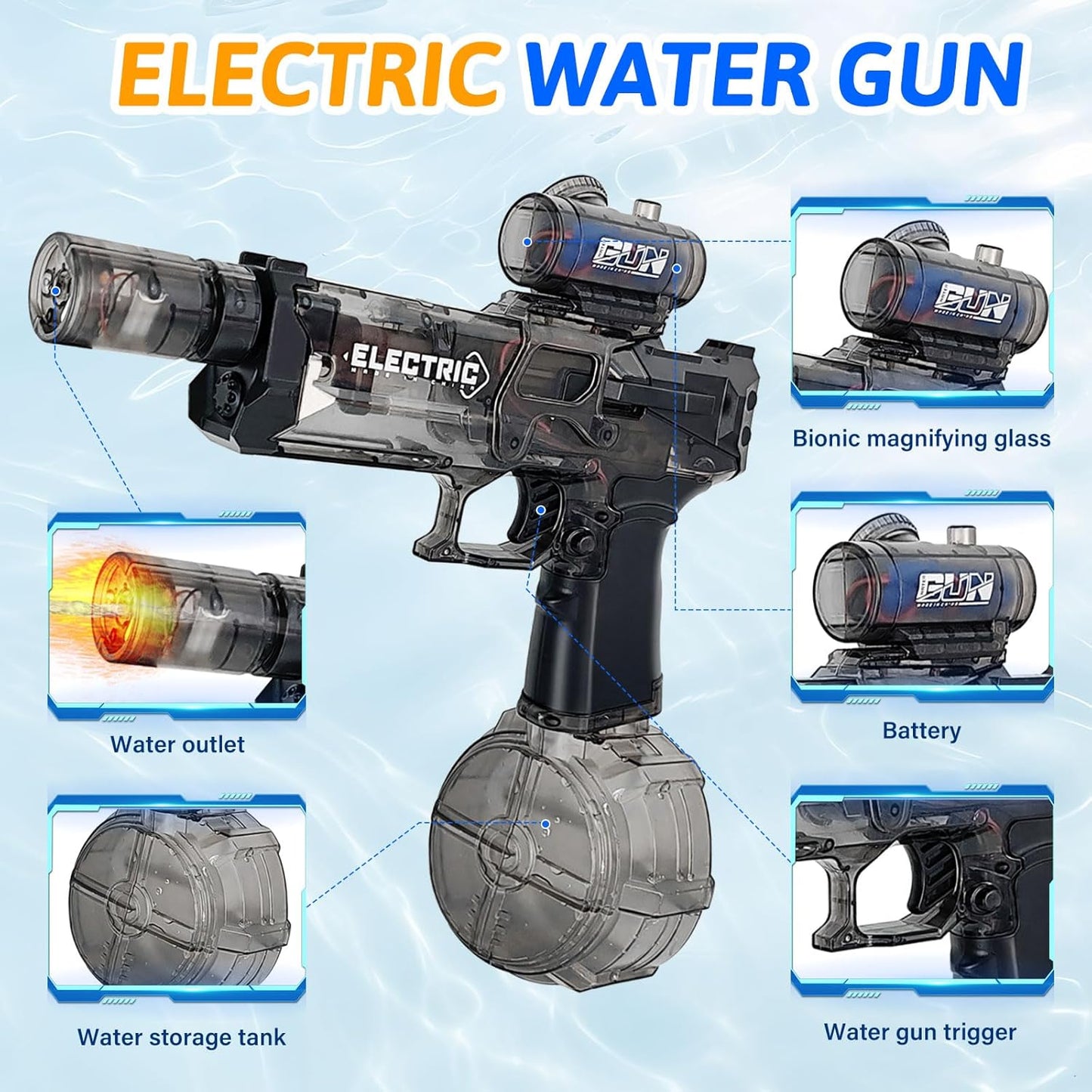 Pistolet à Eau Électrique Automatique – Noir