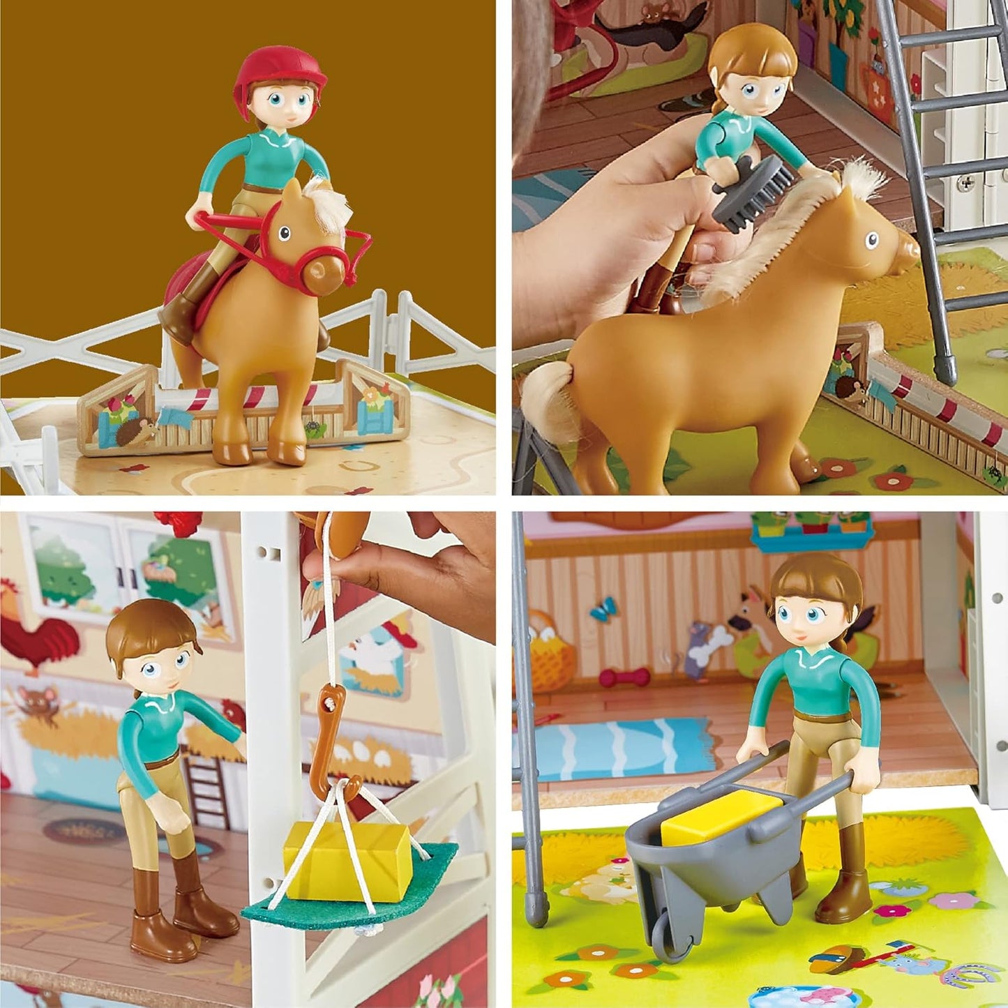 Hape Ranch Pony Club – Maison de Poupée avec Écurie Dépliable