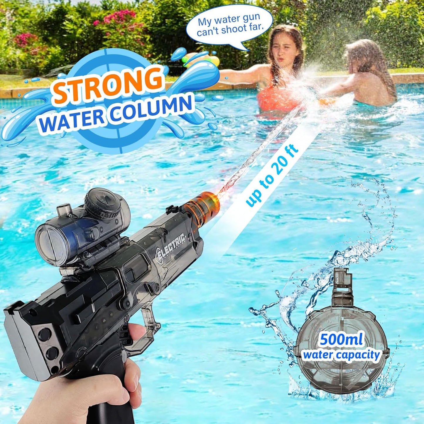 Pistolet à Eau Électrique Automatique – Noir