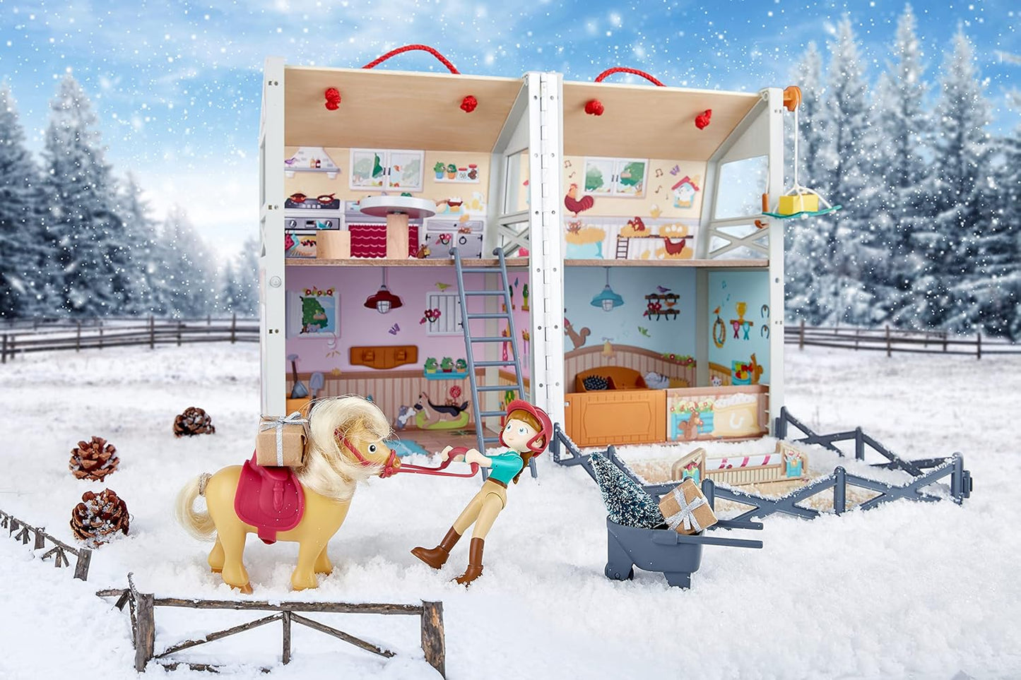 Hape Ranch Pony Club – Maison de Poupée avec Écurie Dépliable