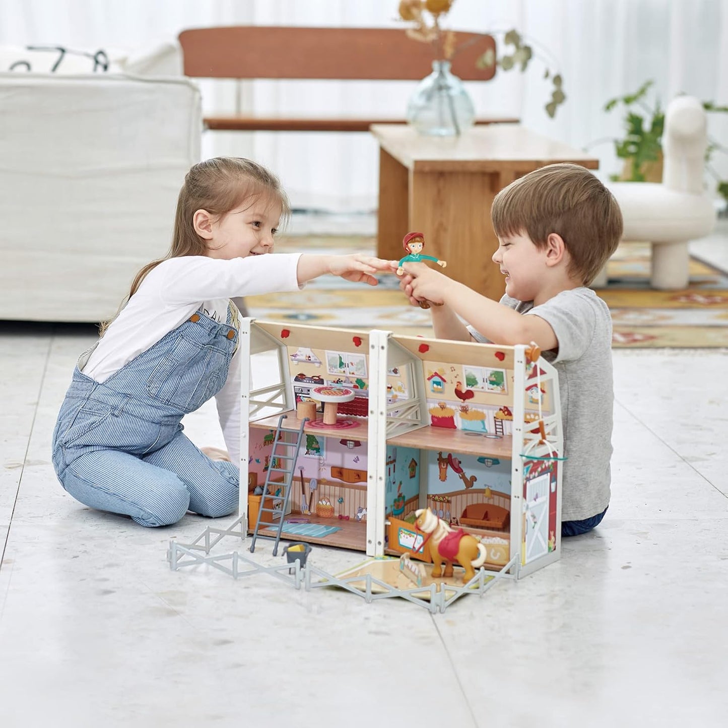 Hape Ranch Pony Club – Maison de Poupée avec Écurie Dépliable