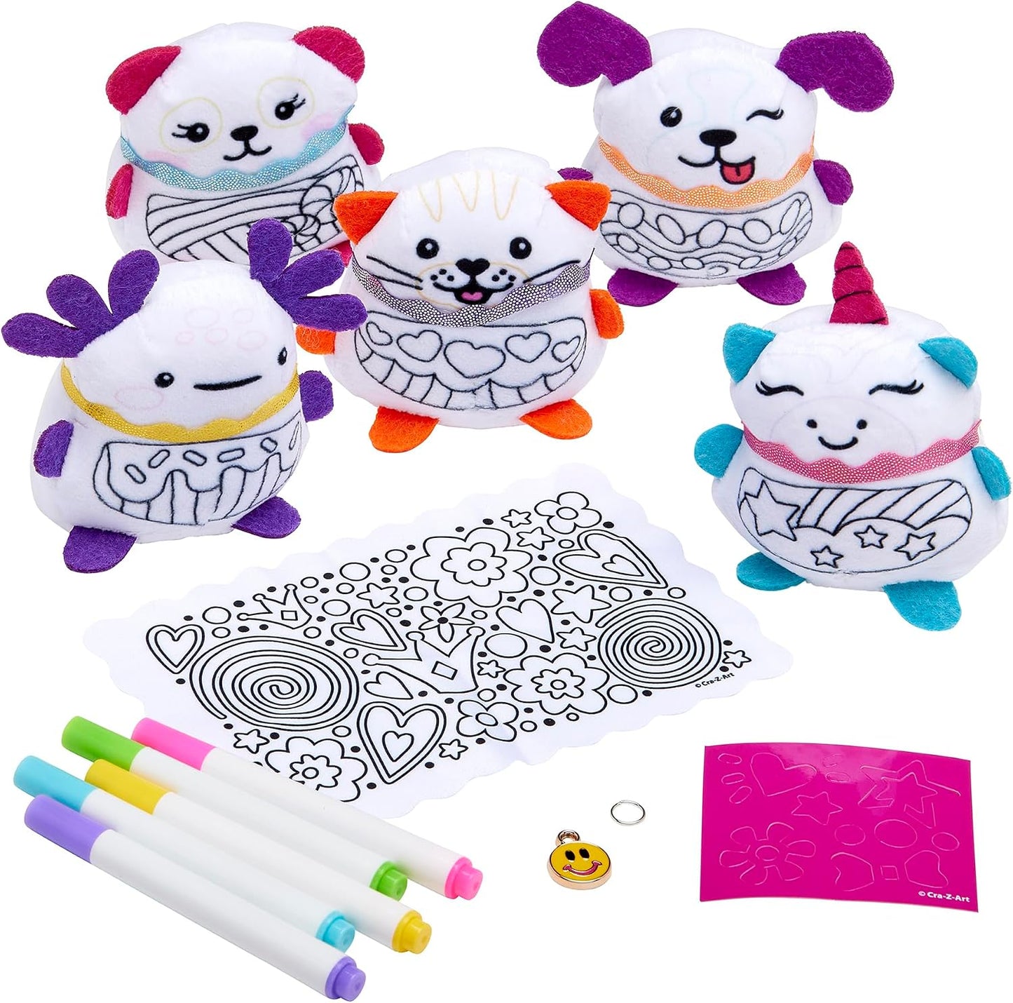 Collection de mini peluches à collectionner - 5 Cutie Plushies - Cra-Z-Art