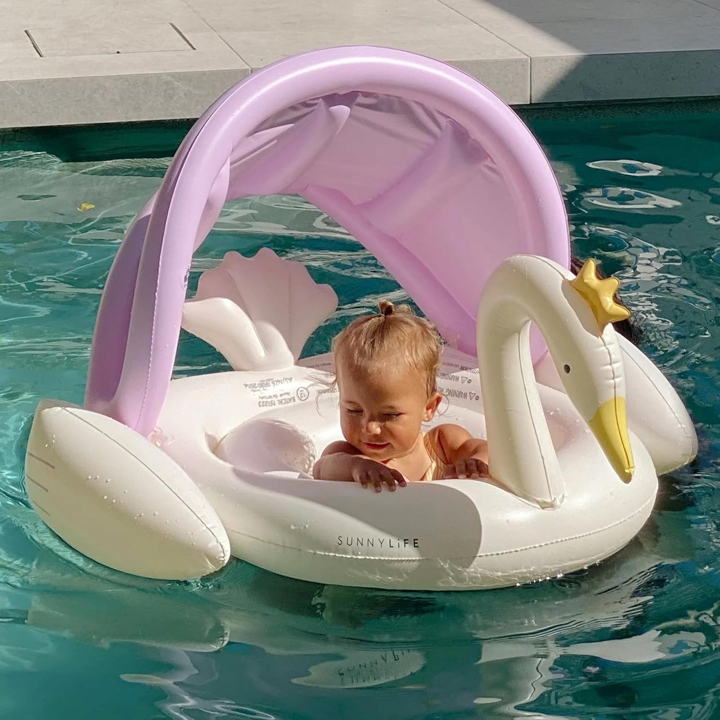 Bouée Multicolore Cygne Princesse Sunlife avec Pare-Soleil