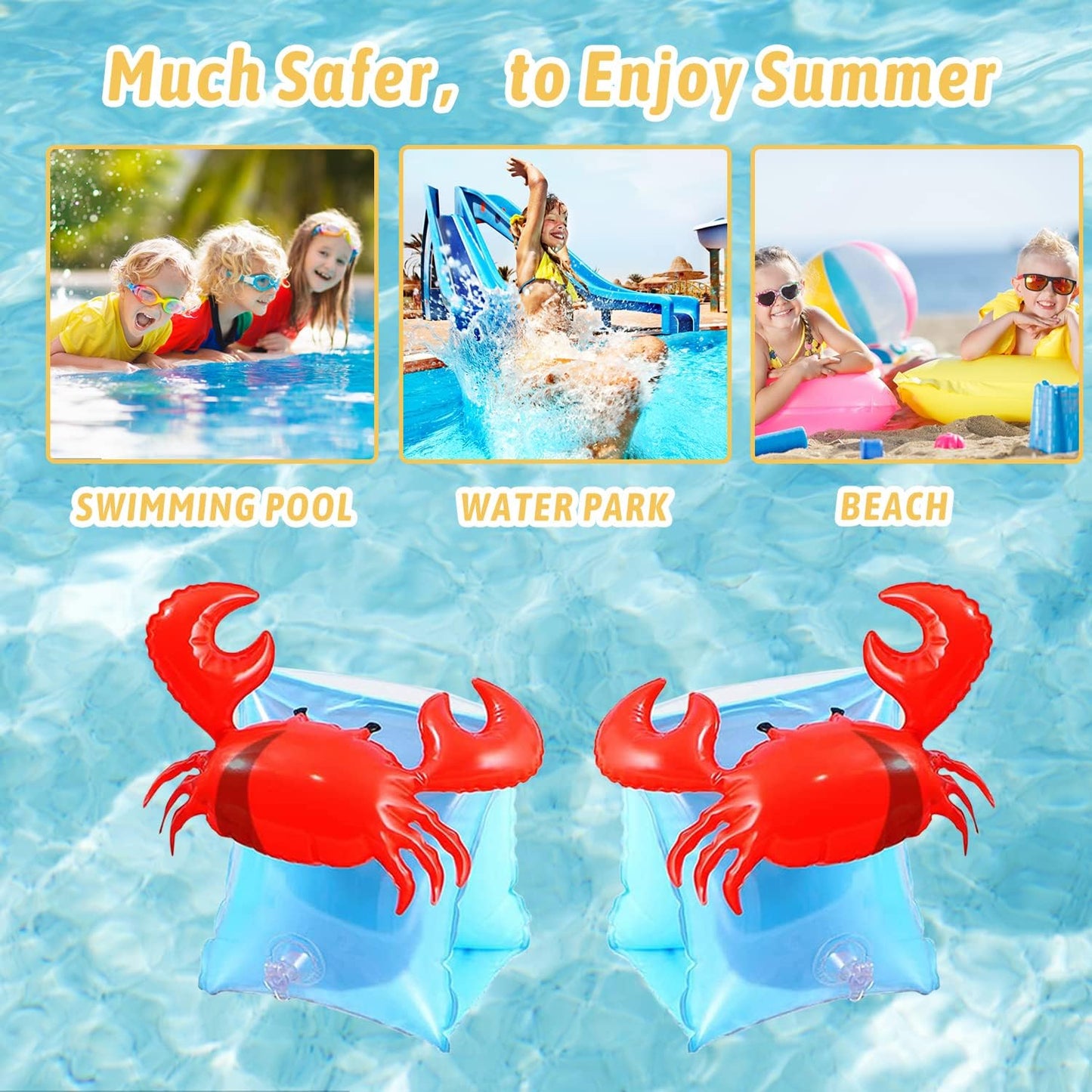 Brassards gonflables Crabby – Aide à la natation pour enfants