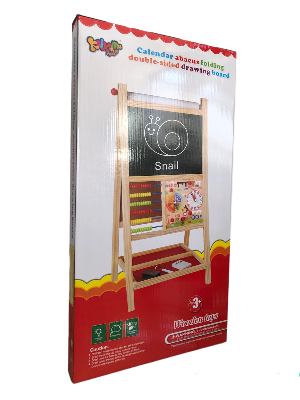 Tableau Éducatif Double Face en Bois – Ardoise & Tableau Magnétique