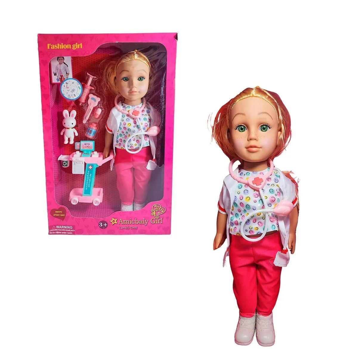 Poupée Docteur avec Blouse et Accessoires Médicaux