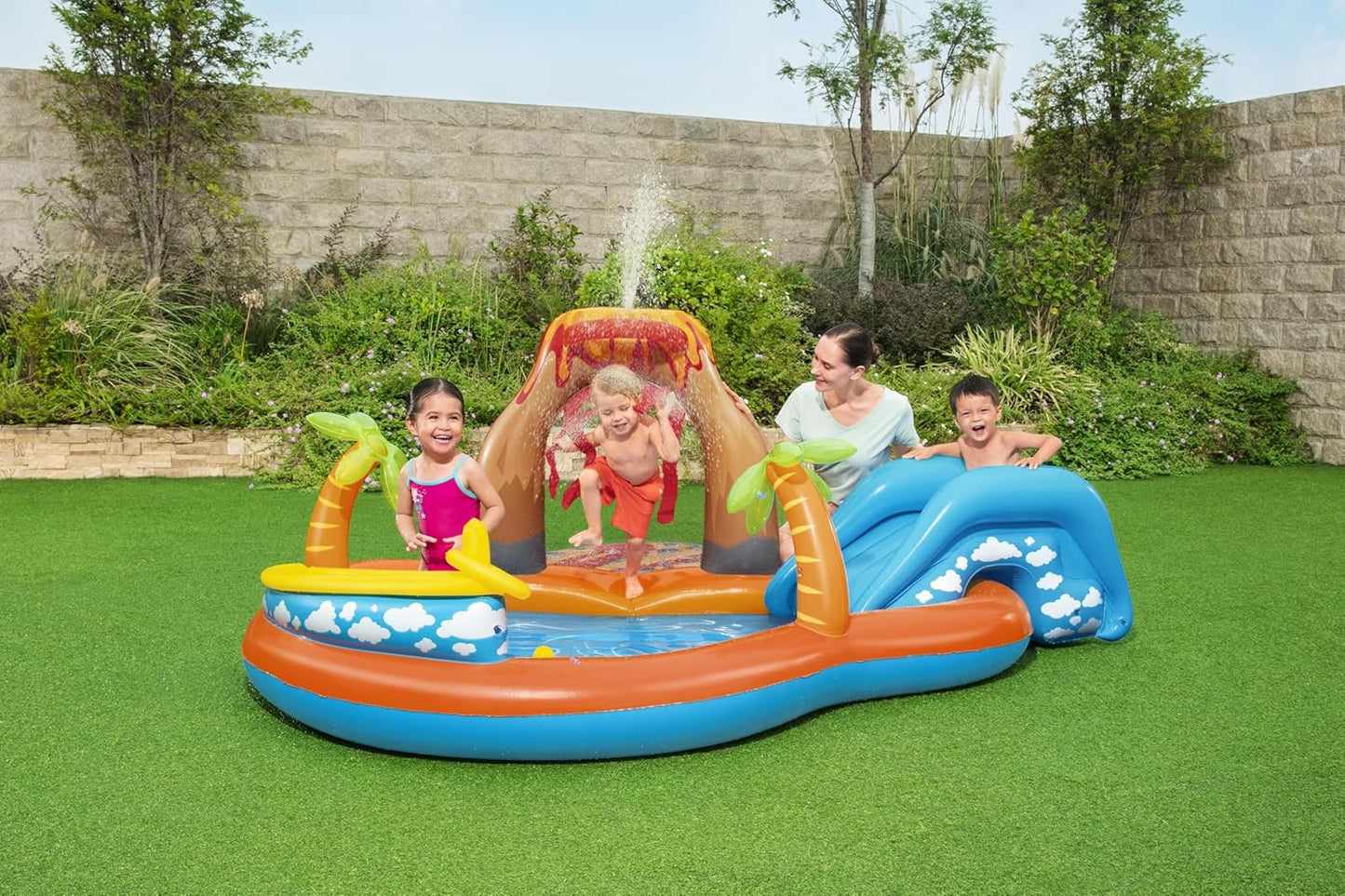 Aire de jeux gonflable Lagoon avec toboggan et pulvérisateur – Bestway 53069