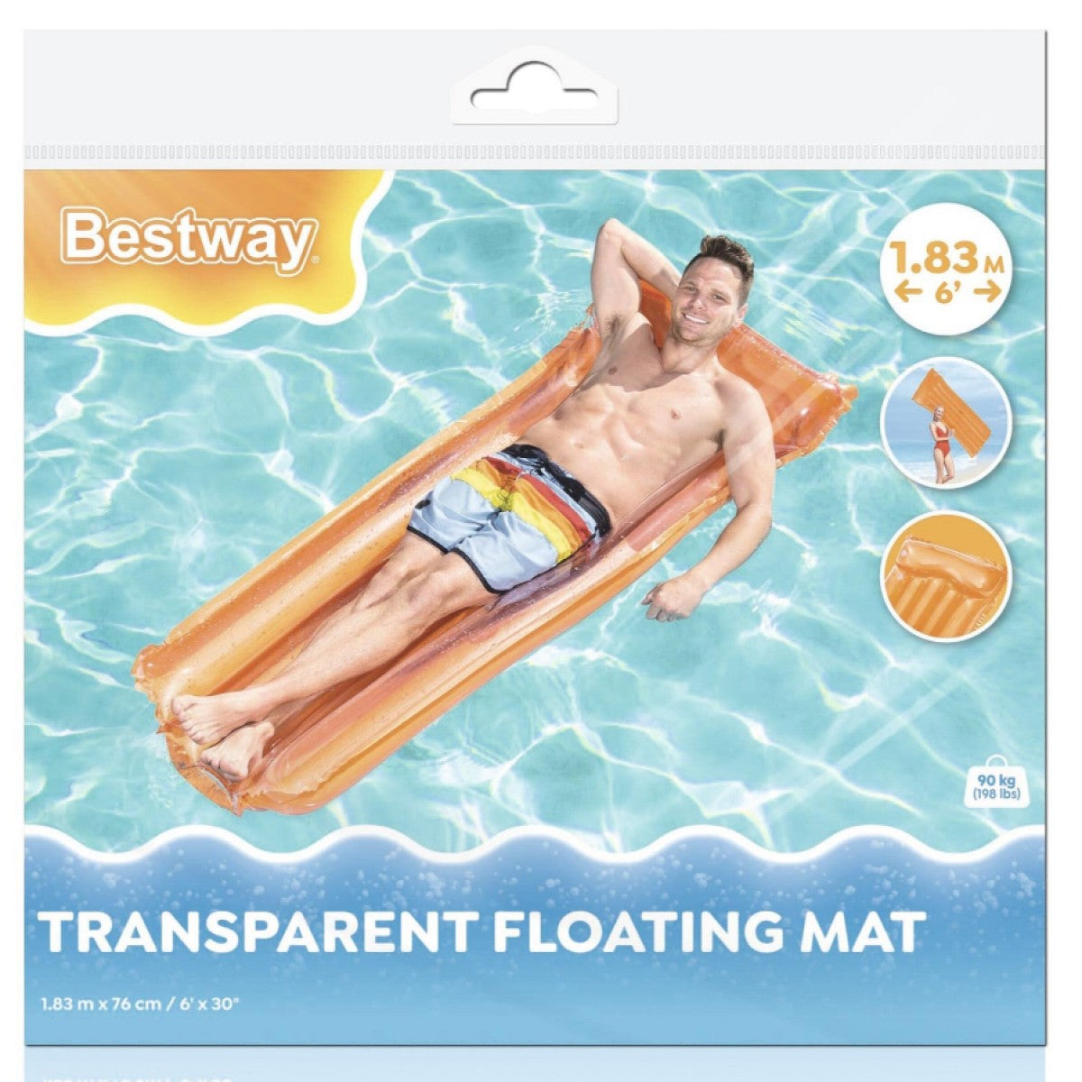 Matelas Gonflable Transparent Adulte – Bestway Floating Mat – 14A+
