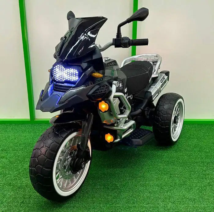 Moto Électrique Enfant 3 Roues 12V – Style Aventure GS1200, Noir