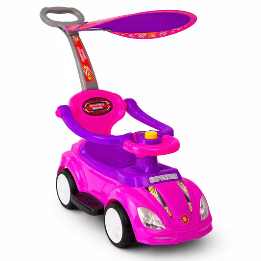 Voiture Porteur Sport avec Pare-Soleil – Rose