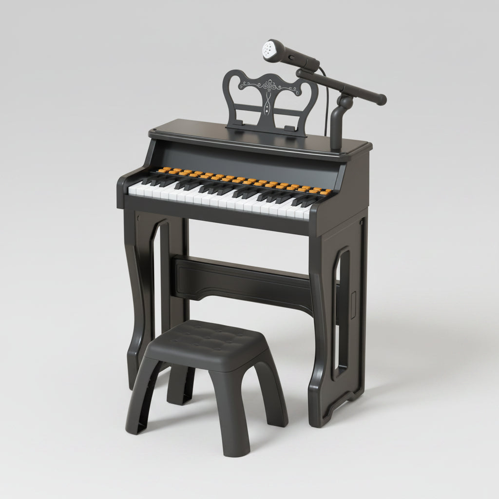 Piano Classique Électronique Rouge – 37 Touches avec Tabouret et Microphone