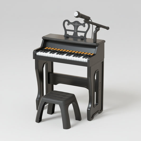 Piano Classique Électronique Rouge – 37 Touches avec Tabouret et Microphone