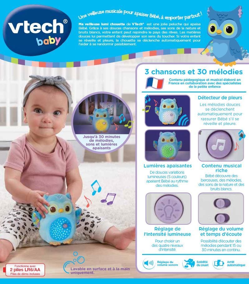 VTech Ma Veilleuse Lumi’Chouette – Bleu