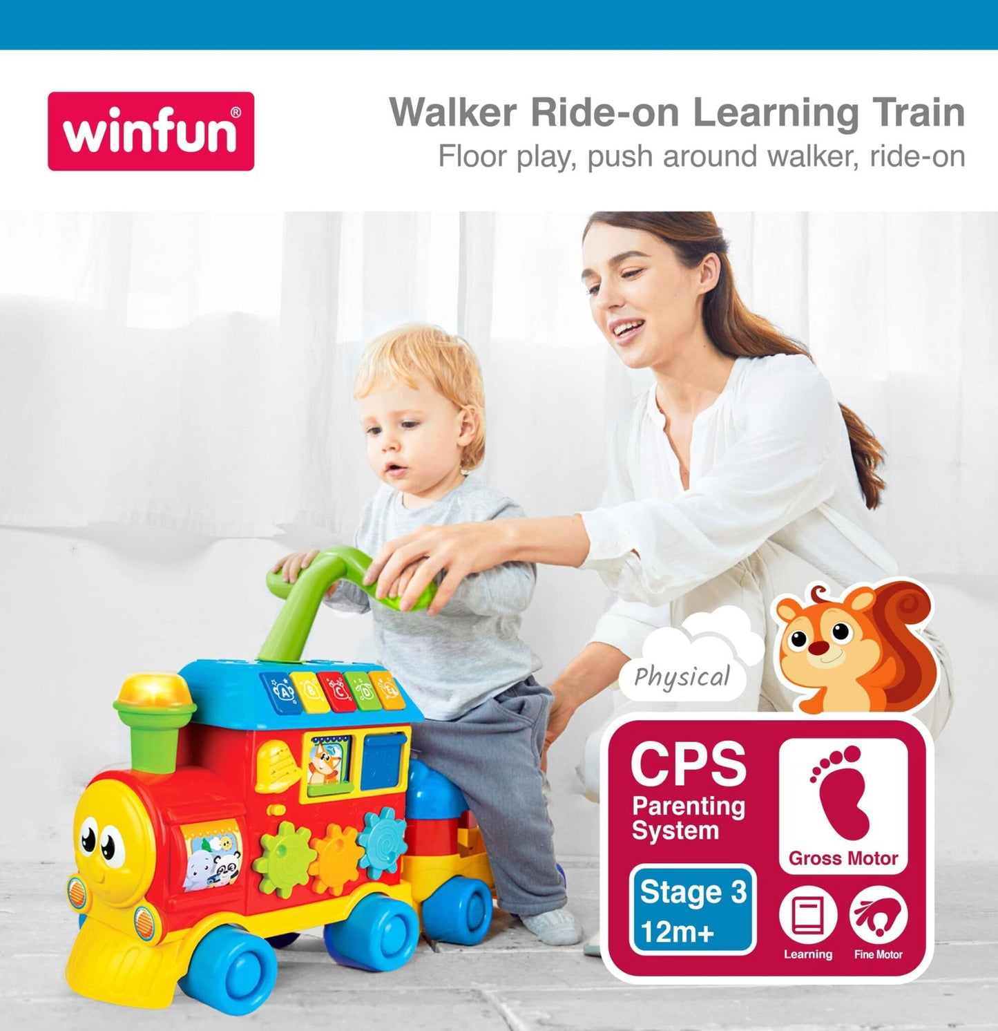 Train d’Apprentissage 3 en 1 – Walker Ride-On – Winfun