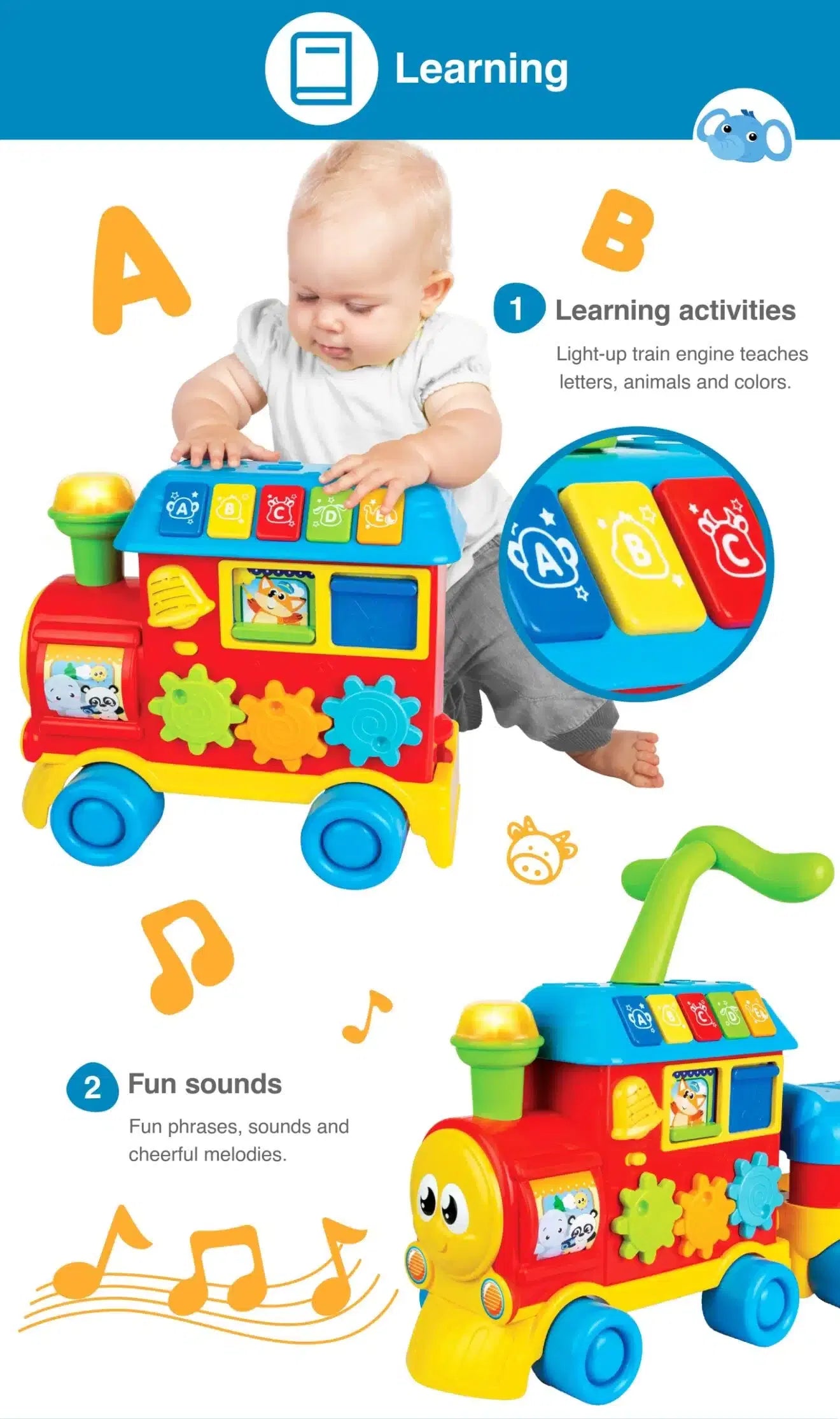 Train d’Apprentissage 3 en 1 – Walker Ride-On – Winfun