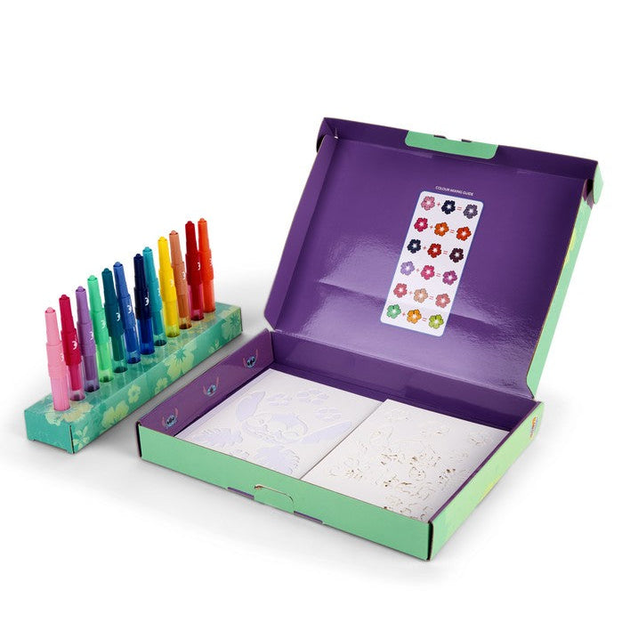 Disney Boîte à Dessin Aérographes et Gabarits Stitch