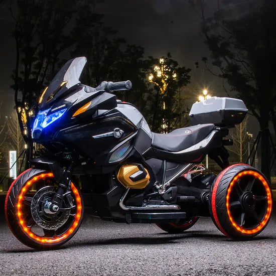 Moto Électrique pour Enfants 12V – Bluetooth, LED & Double Moteur