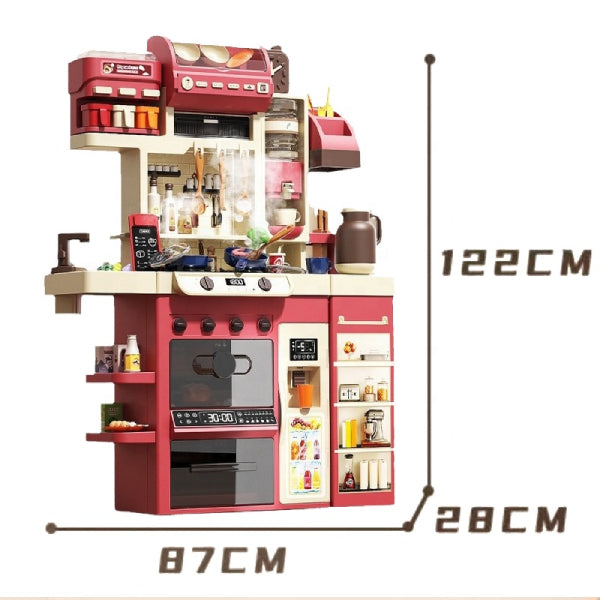 Ensemble de Cuisine Multifonctionnel 71 Pièces pour Enfants - Rouge