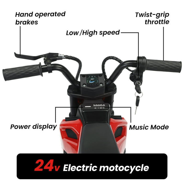 Moto Cross Électrique Enfant – 24V Pneus en Caoutchouc