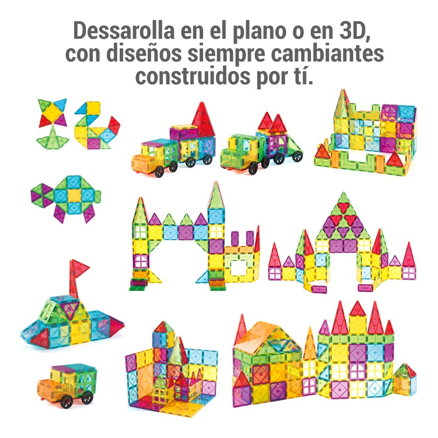 Ensemble de Blocs de Construction Magnétiques – 27 Pièces