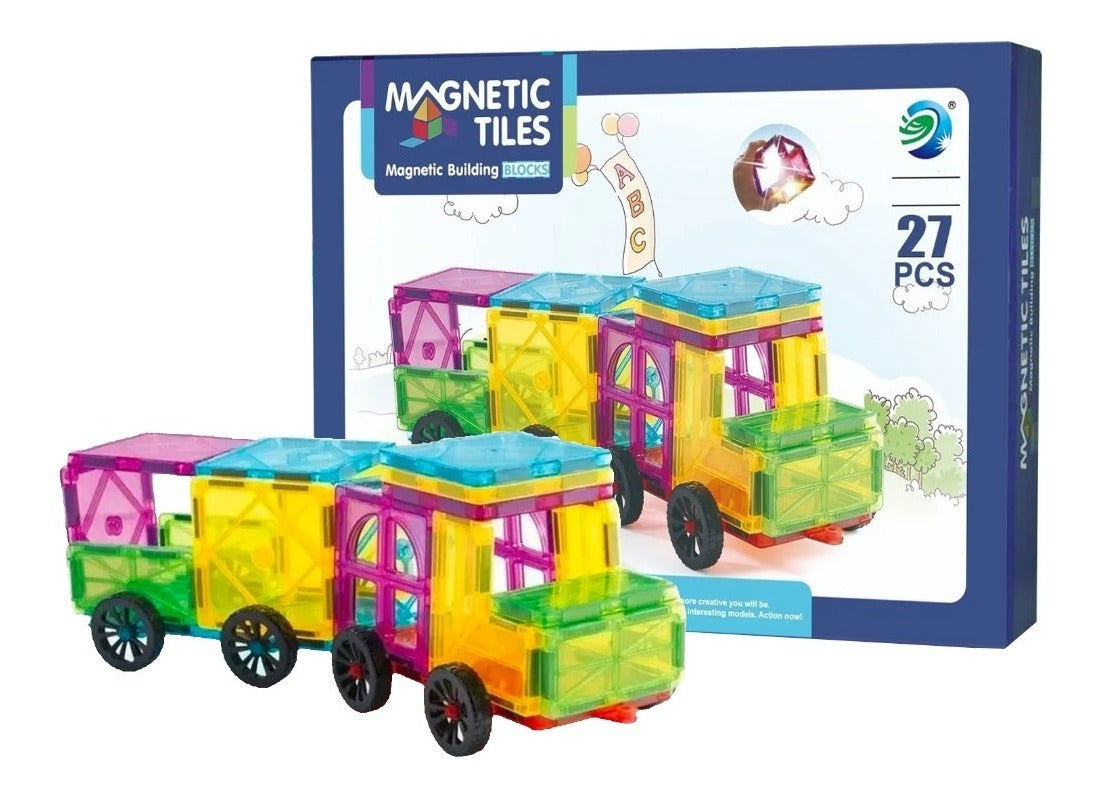 Ensemble de Blocs de Construction Magnétiques – 27 Pièces