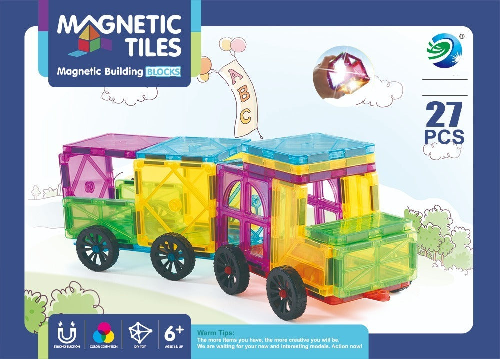 Ensemble de Blocs de Construction Magnétiques – 27 Pièces