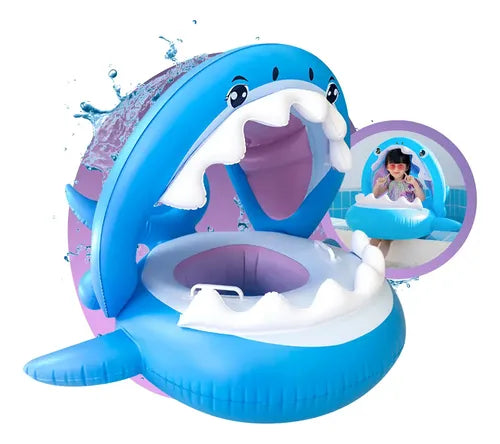 Bouée Siège Bébé Requin avec Dossier – 96 x 80 cm – 6M+