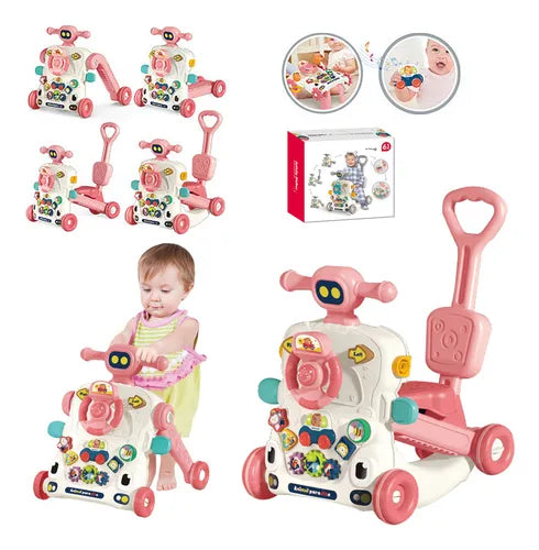 Trotteur Multifonction 6 en 1 pour Bébé Rose - Huanger