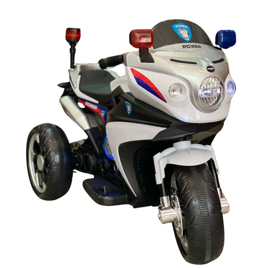 Moto Électrique Police pour Enfant – 3 Roues avec Gyrophare
