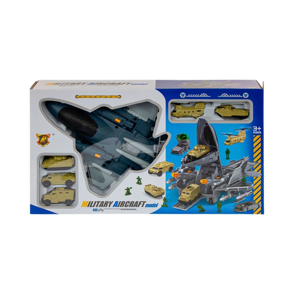 Porte-Avions Militaire – Ensemble de Jeu Complet avec Véhicules et Soldats