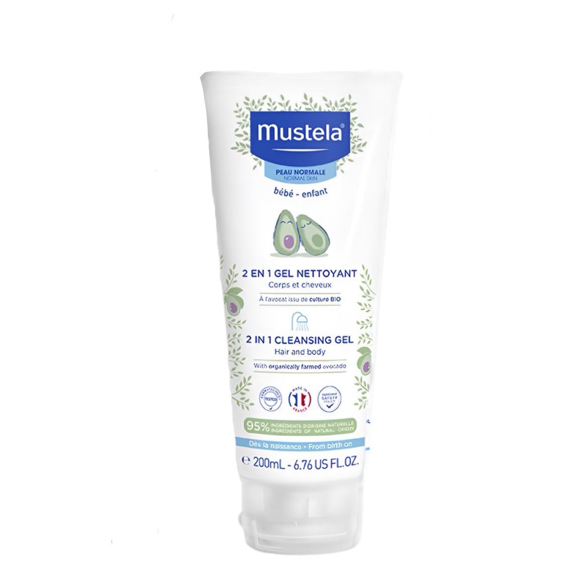 Gel Nettoyant 2 en 1 à l'Avocat Bio - Mustela
