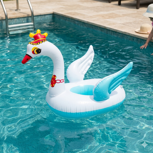 Bouée Chevauchable Cygne Couronné – Ailes Bleues