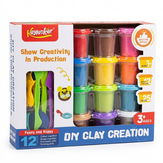 Set de Pâte à Modeler Éducatif 12 Couleurs avec Accessoires de Création