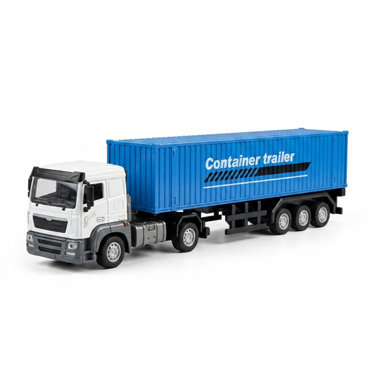 Camion Porte-Conteneur Blanc – Conteneur Bleu – Alliage 1:32