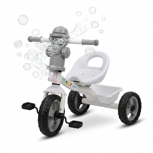 Tricycle Robot pour Enfant avec Guidon Décoratif – Blanc/Gris