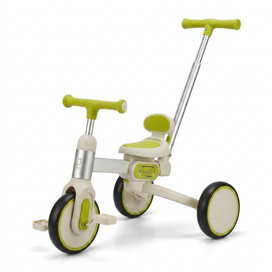 Draisienne Évolutive pour Enfant avec Canne Parentale – Vert Anis