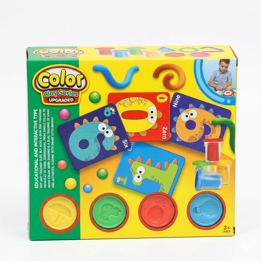 Jeu Éducatif Chiffres avec Pâte à Modeler et Cartes Dinosaure