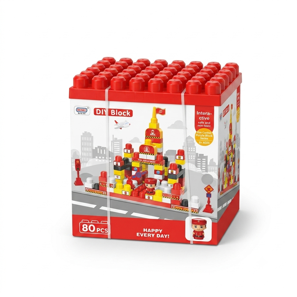 Caserne de Pompiers à Construire – Blocs DIY Interactifs 80 Pièces