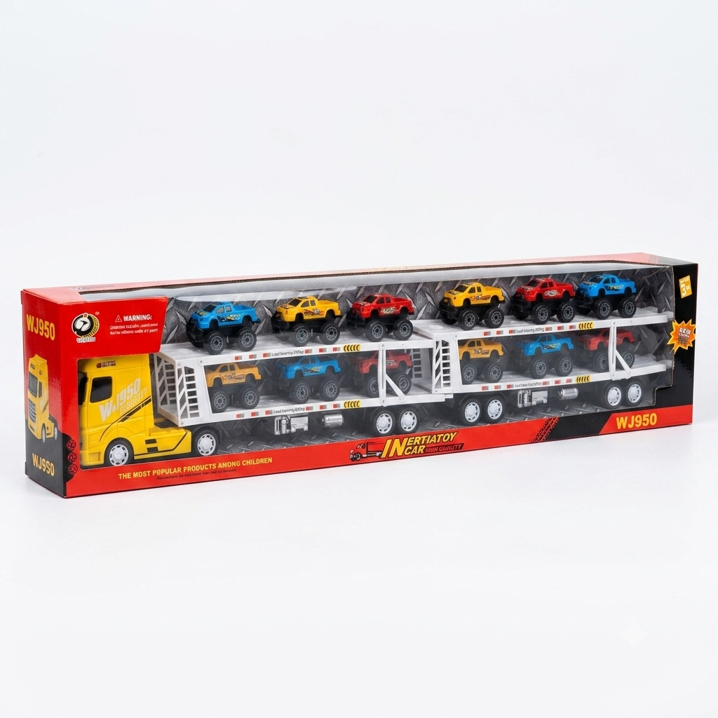 Camion Transporteur avec 12 Pick-Up Miniatures