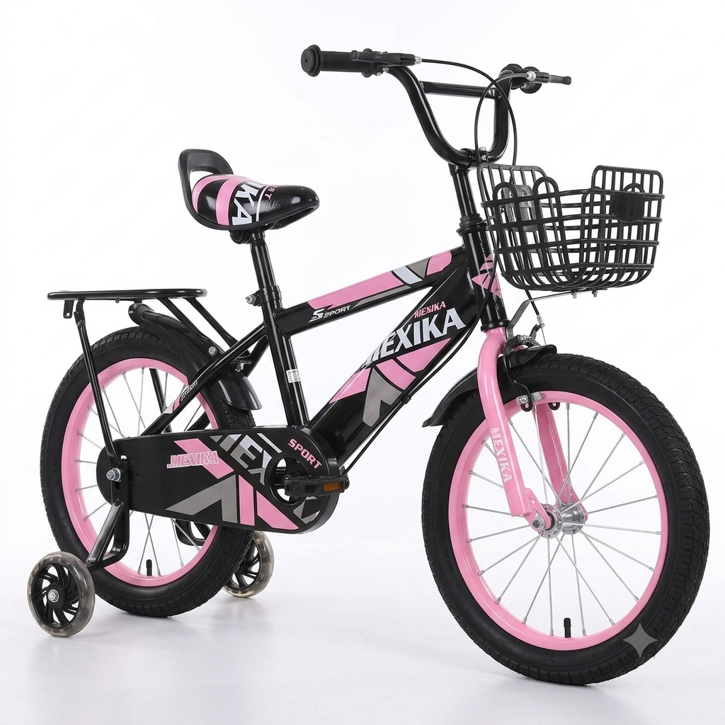 Vélo 16 Pouces – Noir & Rose