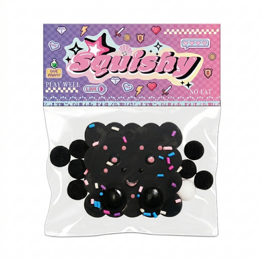 Squishy Ourson Chocolat Noir – Jouet Anti-Stress Gourmand & Kawaii