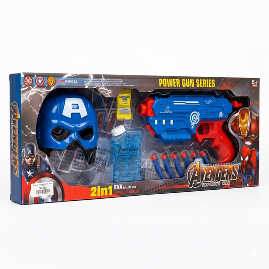 Pistolet Avengers 2-en-1 – Masque Captain America