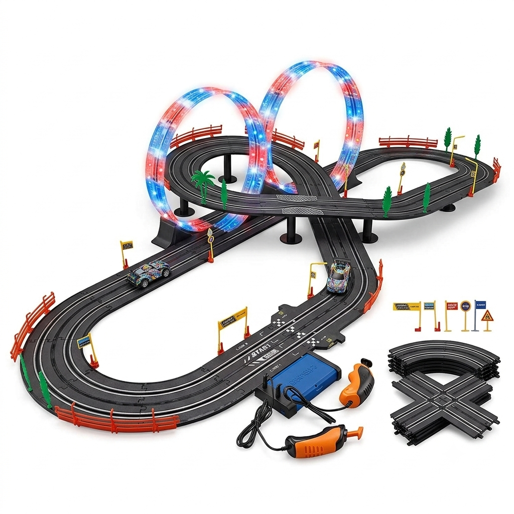 TOP TURBO – Road King Battle Racing Set (Circuit de Voitures 1/43)