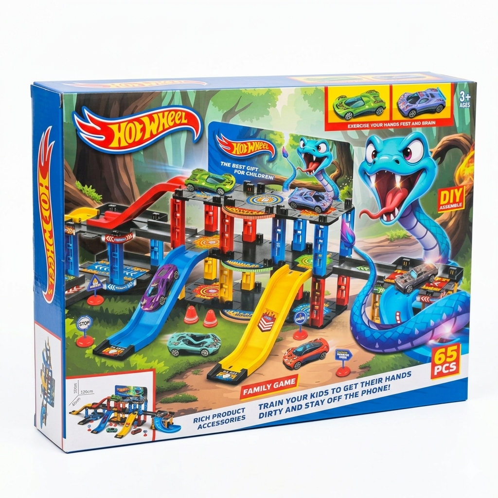 Hot Wheels – Parking Circuit Serpent 65 pcs