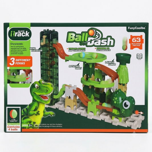 Circuit de Billes Dinosaure – Ball Dash Block Track 63 Pièces