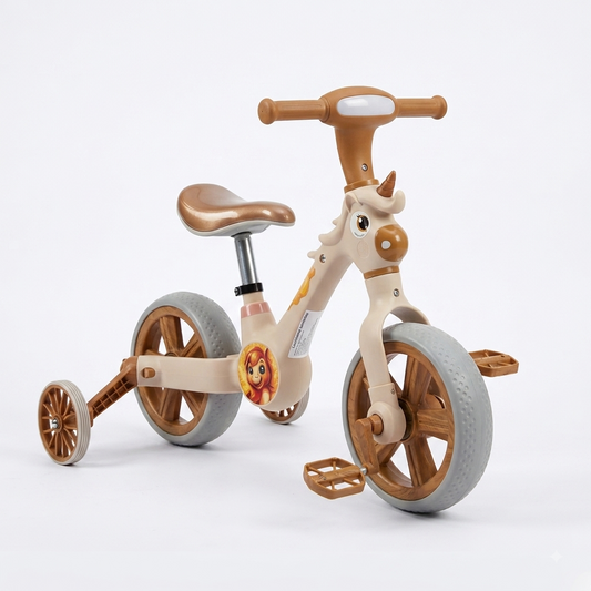 Draisienne Évolutive 2-en-1 pour Enfant avec Corne de Licorne – Beige