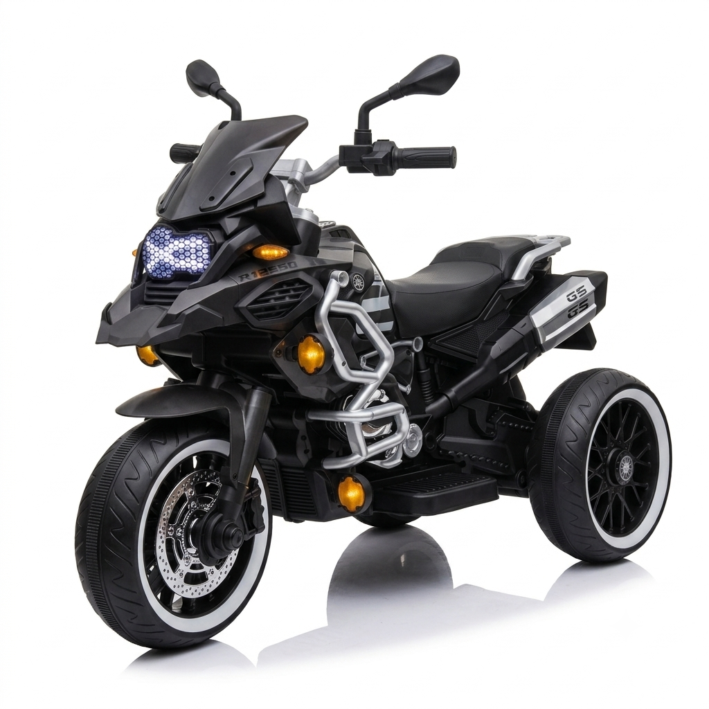 Moto Électrique Enfant 3 Roues 12V – Style Aventure GS1200, Noir